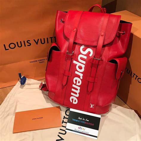 supreme x louis vuitton bag|Louis Vuitton x Supreme Christopher Backpack Epi PM Red .